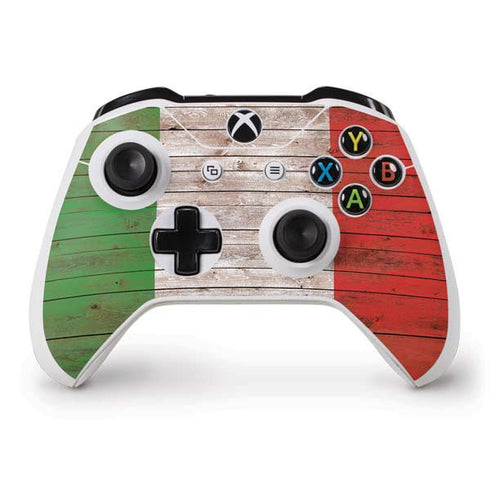 Italian Flag Dark Wood Xbox One S Controller Skin