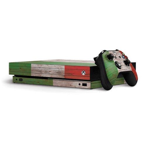 Italian Flag Dark Wood Xbox One X Bundle Skin