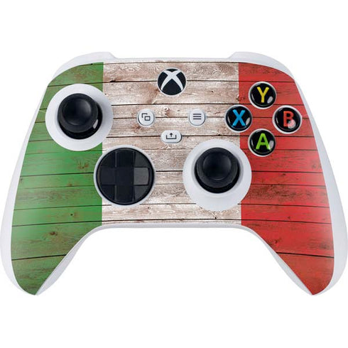 Italian Flag Dark Wood Xbox Series S Controller Skin