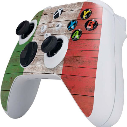 Italian Flag Dark Wood Xbox Series S Controller Skin