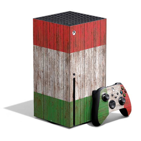 Italian Flag Dark Wood Xbox Series X Bundle Skin