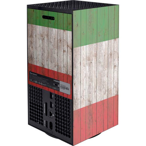 Italian Flag Dark Wood Xbox Series X Console Skin