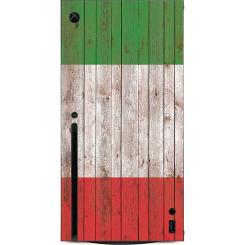 Italian Flag Dark Wood Xbox Series X Console Skin