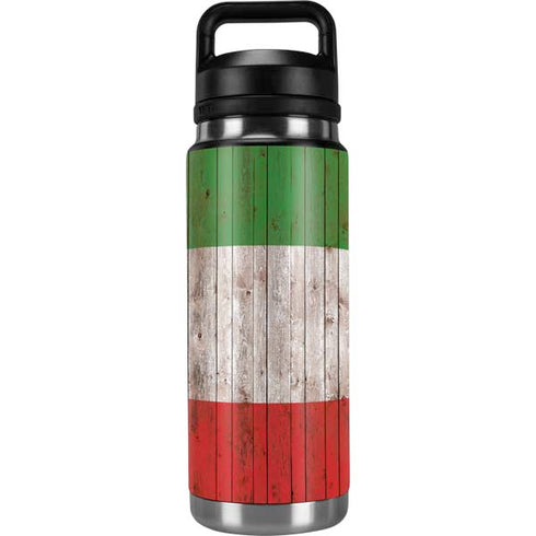 Italian Flag Dark Wood YETI Rambler 26oz Bottle Skin