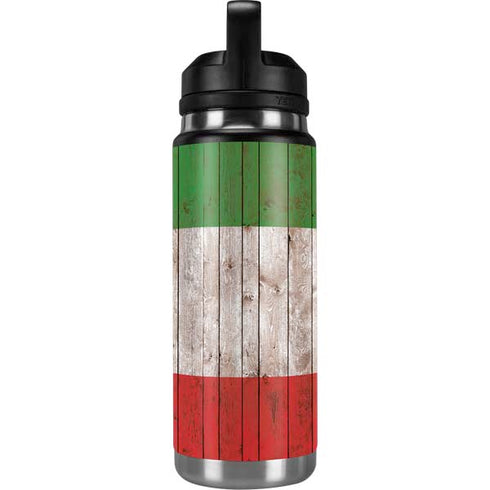 Italian Flag Dark Wood YETI Rambler 26oz Bottle Skin