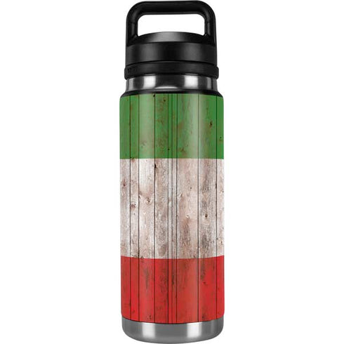 Italian Flag Dark Wood YETI Rambler 26oz Bottle Skin