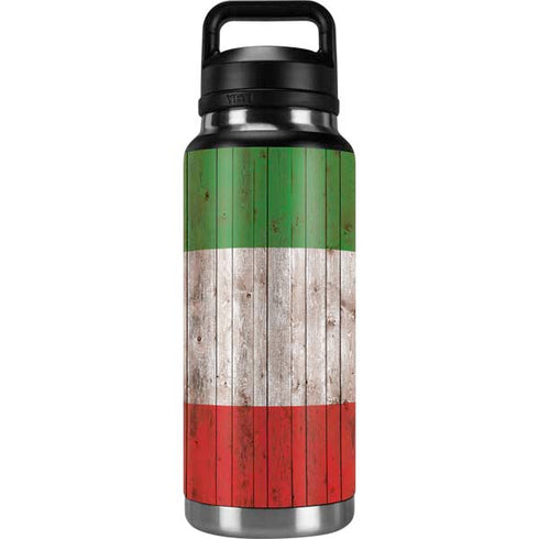 Italian Flag Dark Wood YETI Rambler 36oz Bottle Skin
