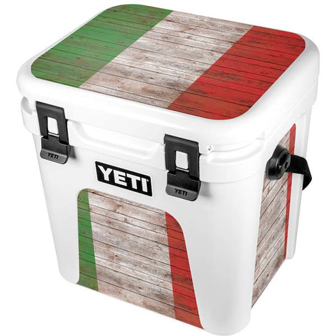 Italian Flag Dark Wood YETI Roadie 24 Hard Cooler Skin