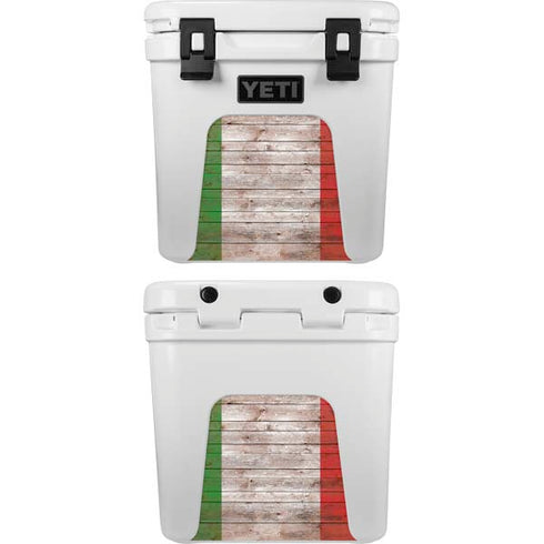 Italian Flag Dark Wood YETI Roadie 24 Hard Cooler Skin