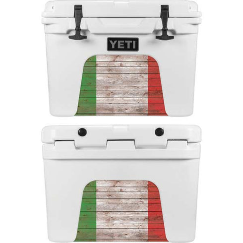 Italian Flag Dark Wood YETI Tundra 35 Hard Cooler Skin