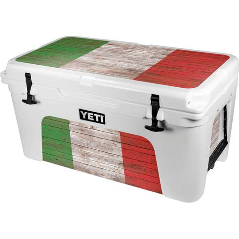 Italian Flag Dark Wood YETI Tundra 65 Hard Cooler Skin