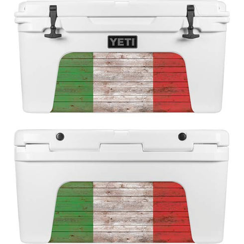 Italian Flag Dark Wood YETI Tundra 65 Hard Cooler Skin