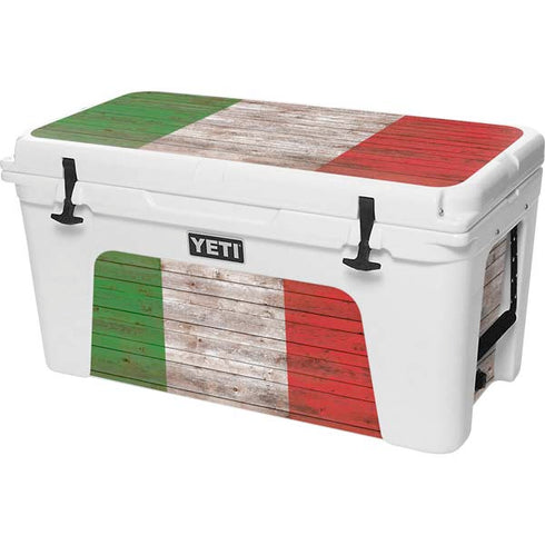 Italian Flag Dark Wood YETI Tundra 75 Hard Cooler Skin