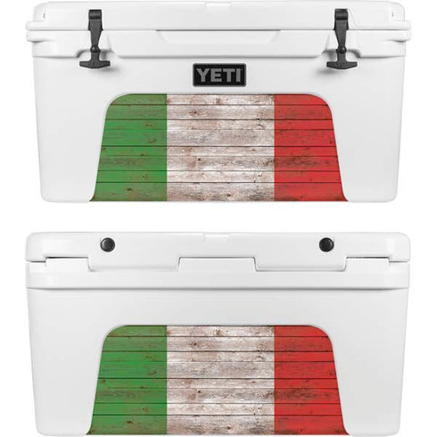 Italian Flag Dark Wood YETI Tundra 75 Hard Cooler Skin