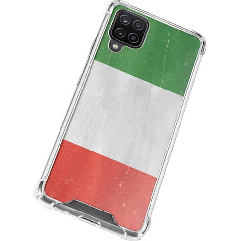 Italy Flag Distressed Galaxy A12 Clear Case