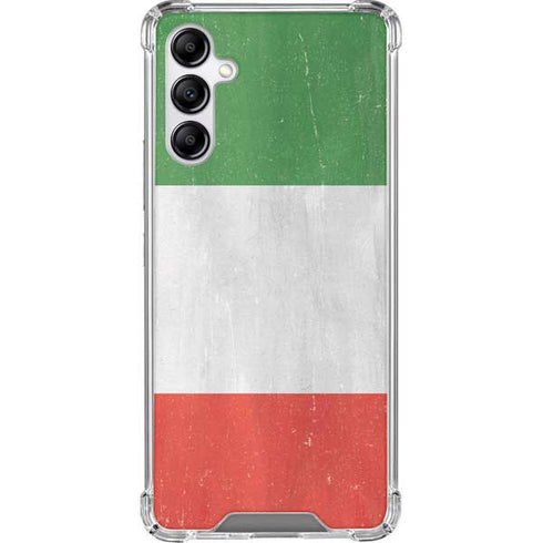 Italy Flag Distressed Galaxy A14 5G Clear Case