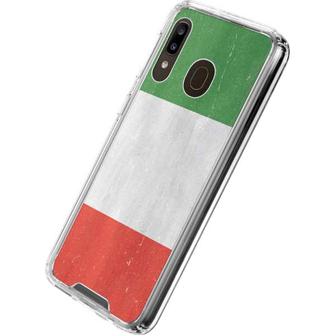 Italy Flag Distressed Galaxy A30 Clear Case