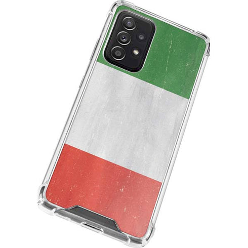 Italy Flag Distressed Galaxy A72 5G Clear Case