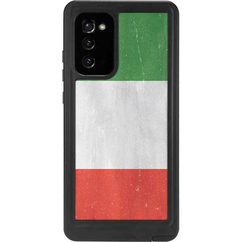 Italy Flag Distressed Galaxy Note20 5G Waterproof Case