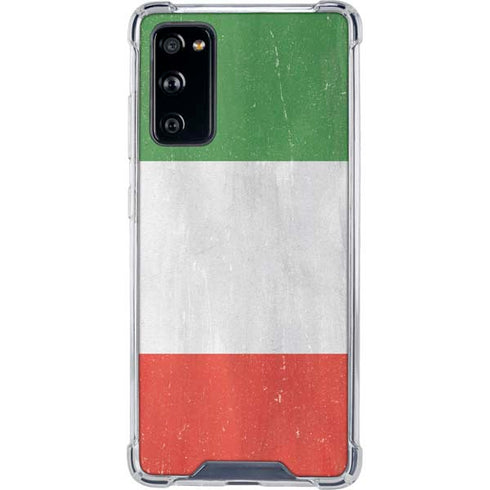 Italy Flag Distressed Galaxy S20 FE Clear Case
