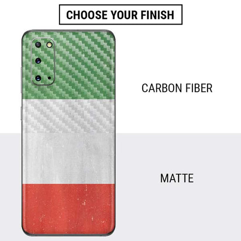 Italy Flag Distressed Galaxy S20 Skin