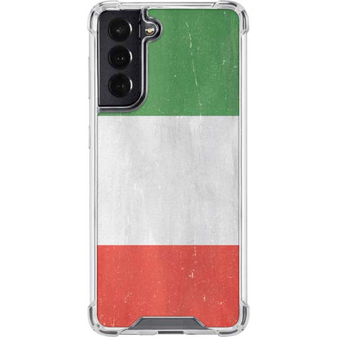 Italy Flag Distressed Galaxy S22 Clear Case