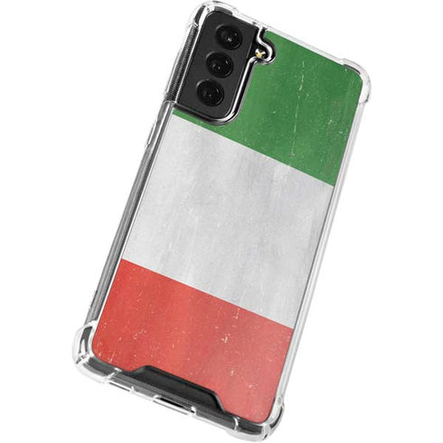 Italy Flag Distressed Galaxy S22 Clear Case