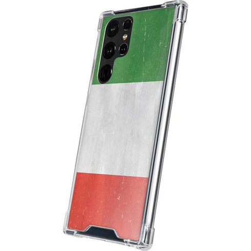 Italy Flag Distressed Galaxy S22 Ultra Clear Case