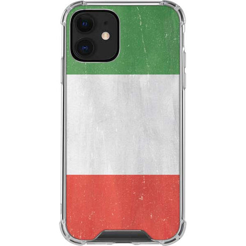 Italy Flag Distressed iPhone 12 Clear Case
