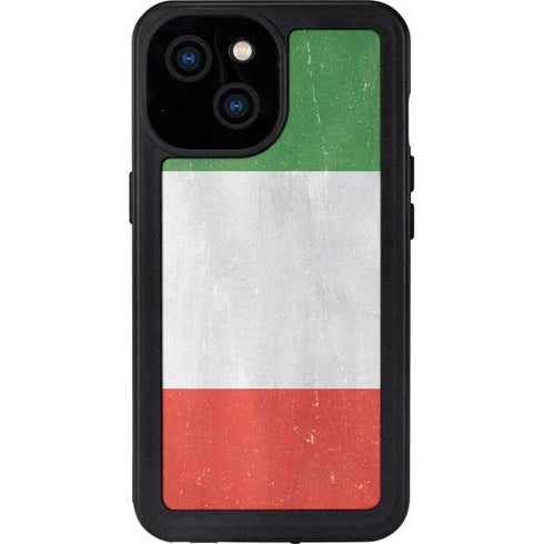 Italy Flag Distressed iPhone 13 Mini Waterproof Case