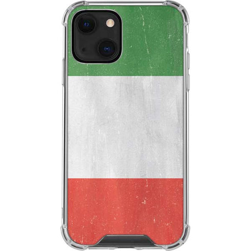 Italy Flag Distressed iPhone 14 Clear Case