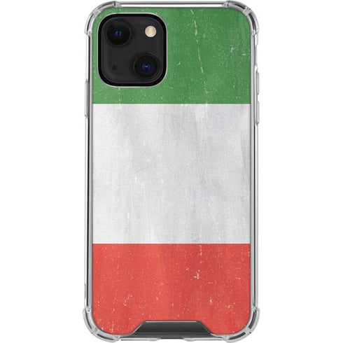 Italy Flag Distressed iPhone 15 Plus Clear Case