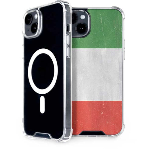 Italy Flag Distressed iPhone 15 Plus MagSafe Case