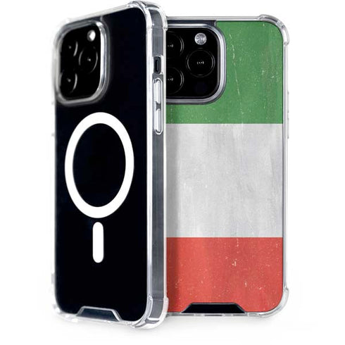 Italy Flag Distressed iPhone 15 Pro Max MagSafe Case