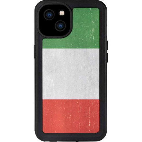 Italy Flag Distressed iPhone 15 Plus Waterproof Case