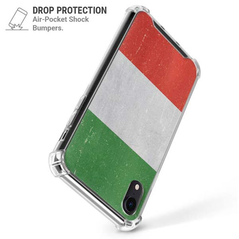 Italy Flag Distressed iPhone XR Clear Case