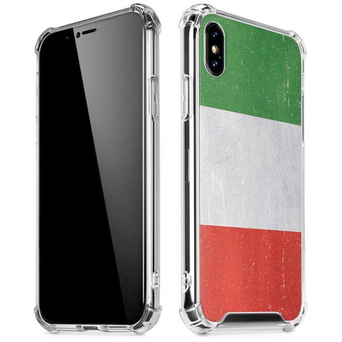 Italy Flag Distressed iPhone XS Max Clear Case