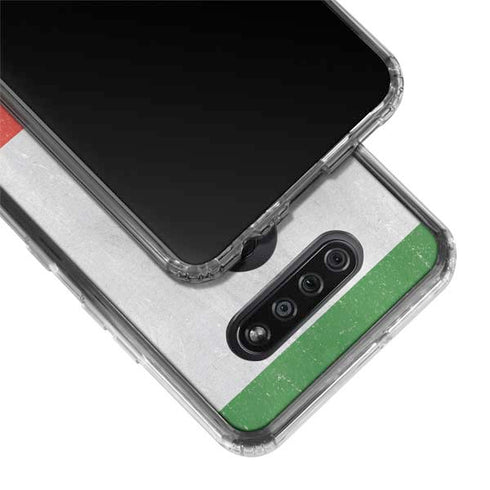 Italy Flag Distressed LG K51/Q51 Clear Case