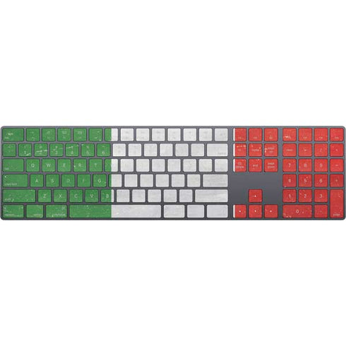 Italy Flag Distressed Magic Keyboard with Numeric Keypad Skin