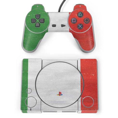 Italy Flag Distressed PlayStation Classic Bundle Skin