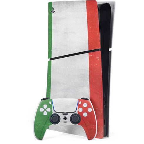 Italy Flag Distressed PS5 Slim Digital Edition Bundle Skin