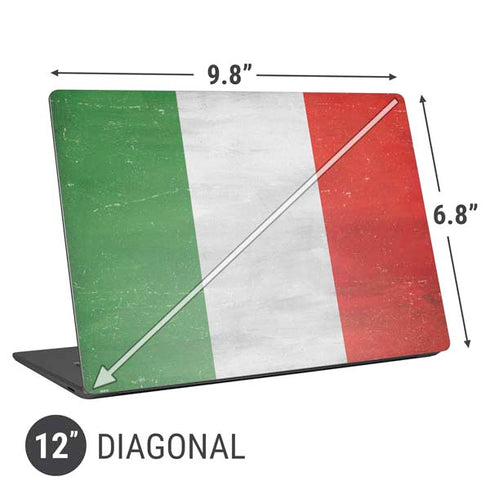 Italy Flag Distressed Universal Laptop 12in (9.8 x 6.8in) Skin