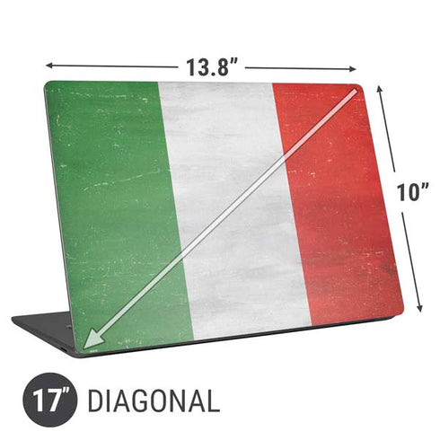 Italy Flag Distressed Universal Laptop 17in (13.8 x 10in) Skin