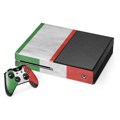 Italy Flag Distressed Xbox One Console and Controller Bundle Skin