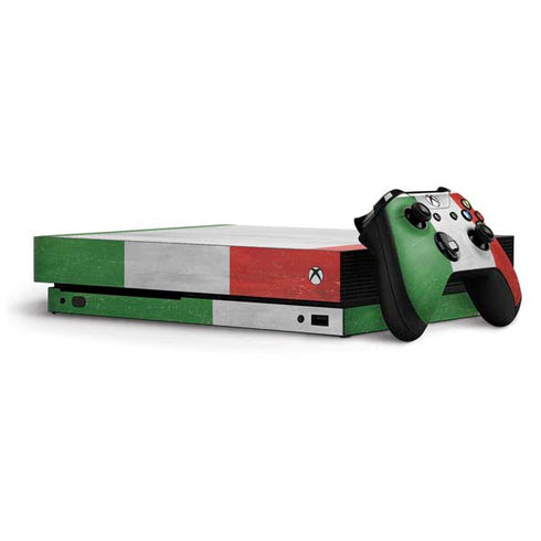 Italy Flag Distressed Xbox One X Bundle Skin