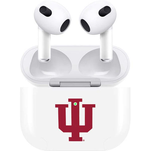 Indiana University IU Logo White Apple AirPods (3rd Gen 2021) Skin