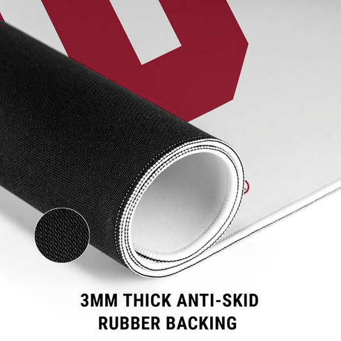 Indiana University IU Logo White Gaming Mouse Pad