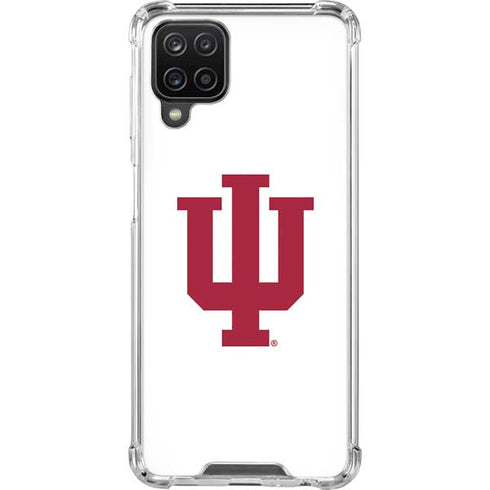 Indiana University IU Logo White Galaxy A12 Clear Case