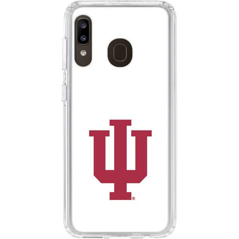 Indiana University IU Logo White Galaxy A20 Clear Case