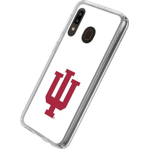 Indiana University IU Logo White Galaxy A20 Clear Case